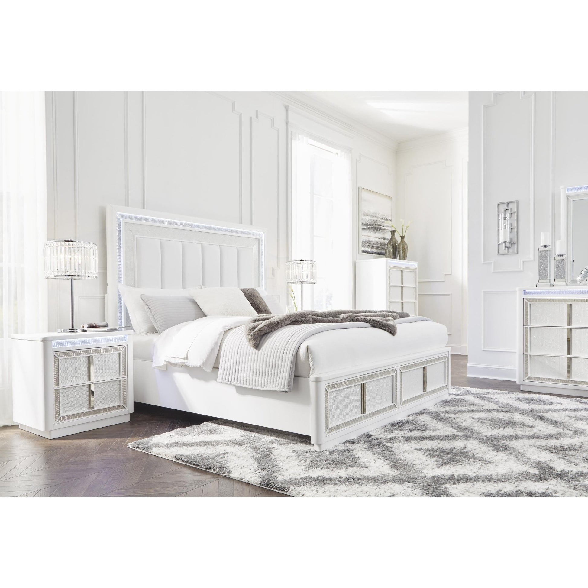Signature Design by Ashley Chalanna B822B5 California King Upholstered Storage Bed - American Furniture of Slidell