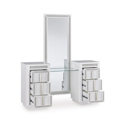 Signature Design by Ashley Chalanna B822B7 Vanity with Mirror - American Furniture of Slidell
