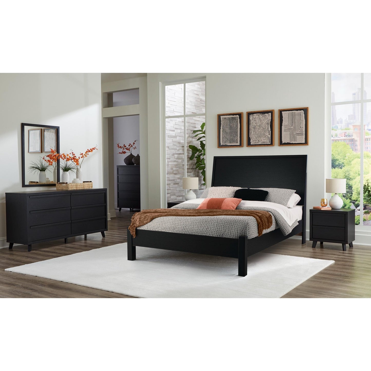 Signature Design by Ashley Danziar B1013B27 6 pc Queen Panel Bedroom Set - American Furniture of Slidell