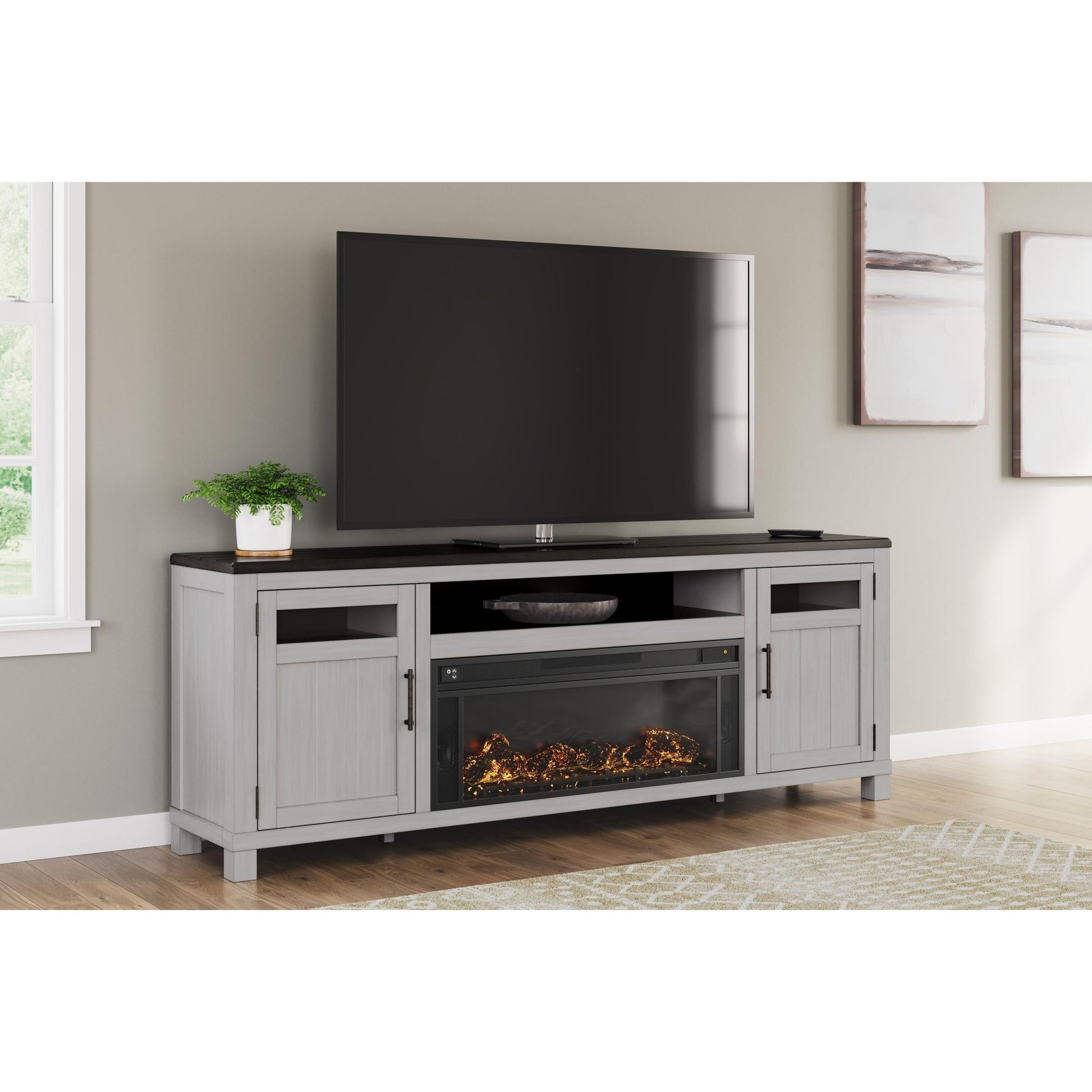 Signature Design by Ashley Darborn W796W1 88" TV Stand with Electric Fireplace - American Furniture of Slidell