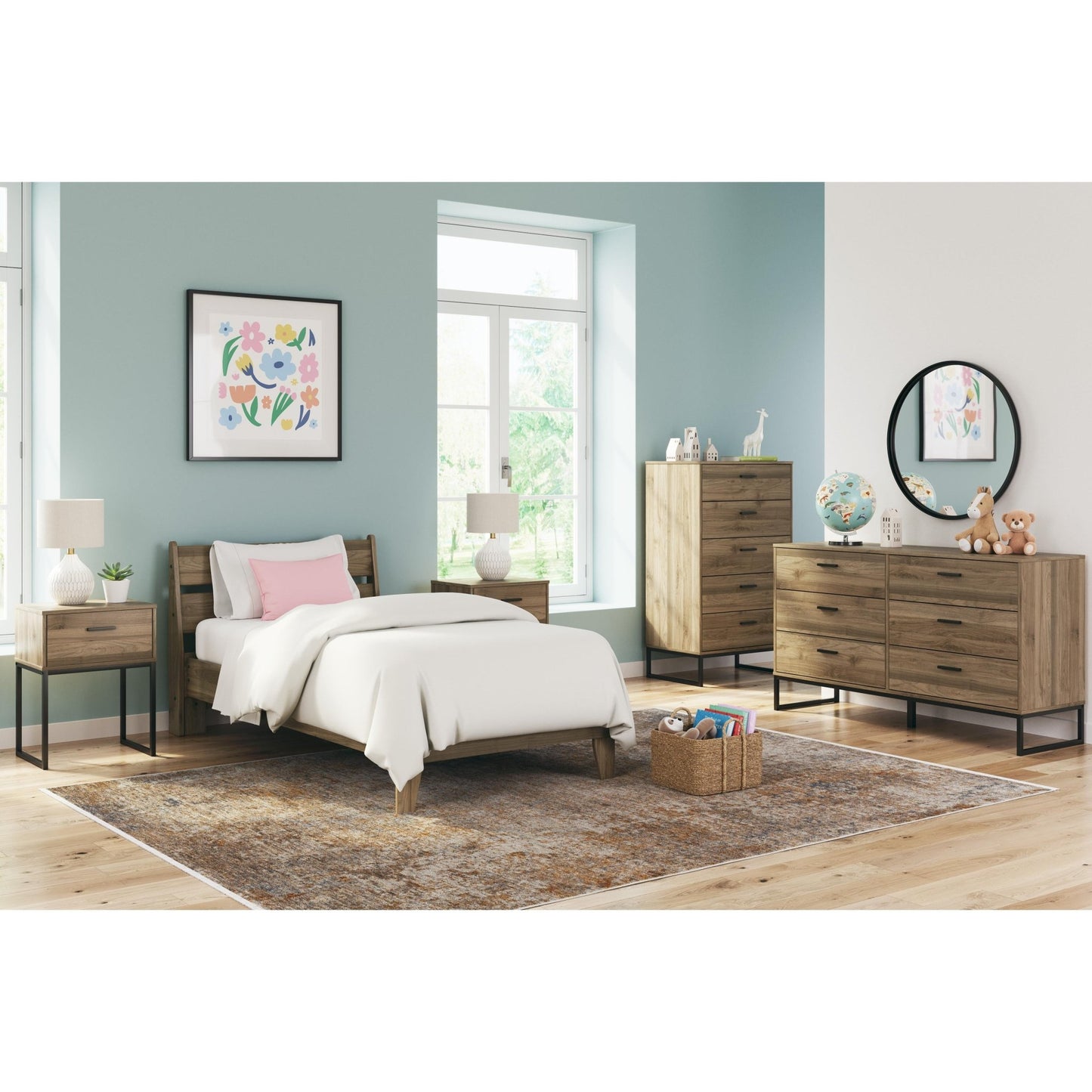 Signature Design by Ashley Deanlow EB1866B1 Twin Platform Panel Bed - American Furniture of Slidell