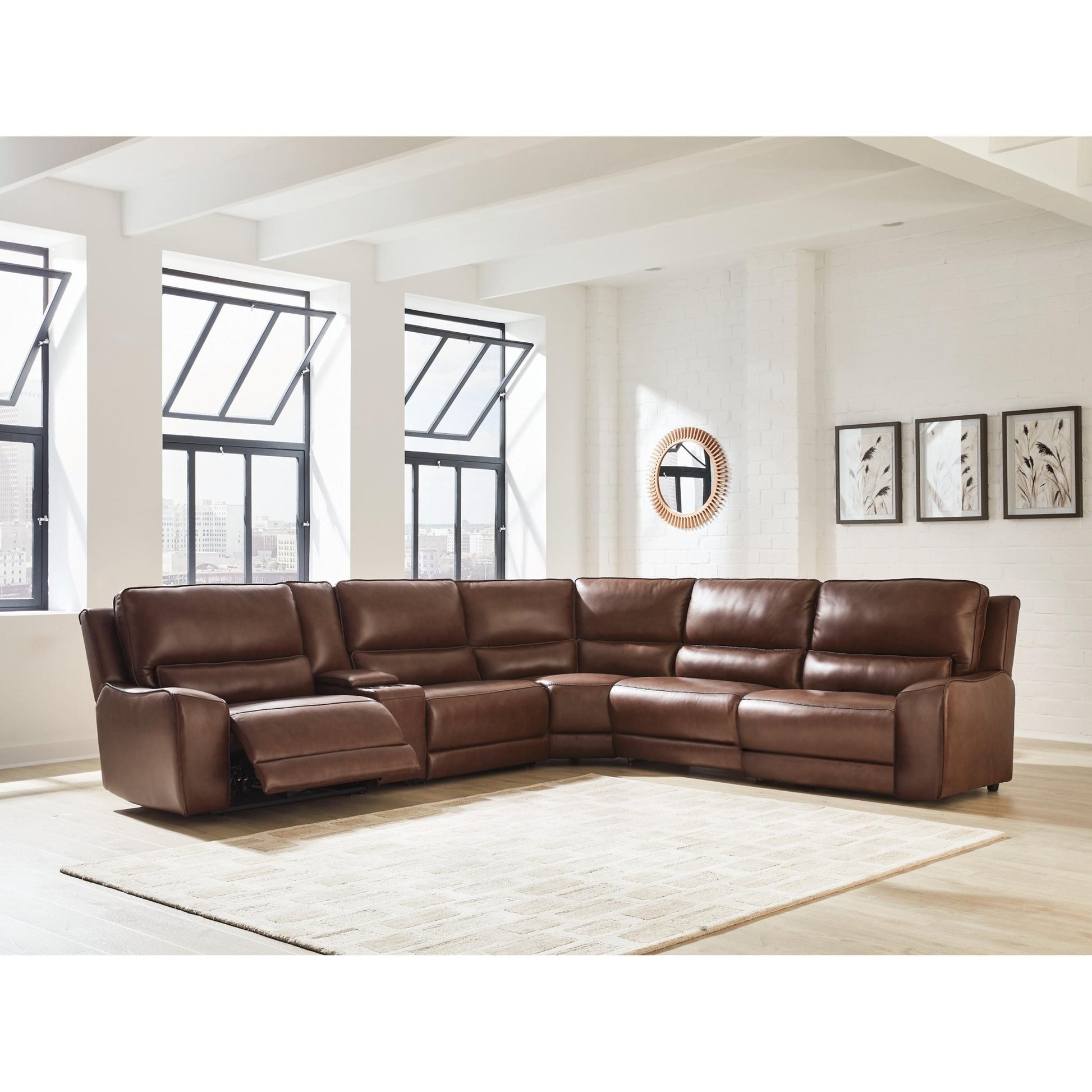 Signature Design by Ashley DeepWakes PCU62607S36 6 pc Reclining Sectional with Storage Console - American Furniture of Slidell