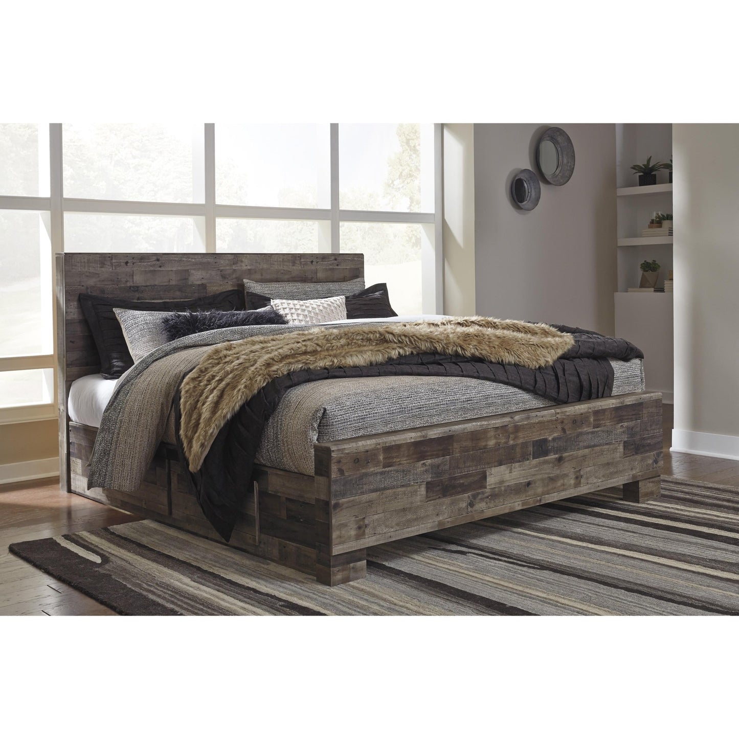 Signature Design by Ashley Derekson B200B44 King Panel Bed with 2 Side Storage - American Furniture of Slidell
