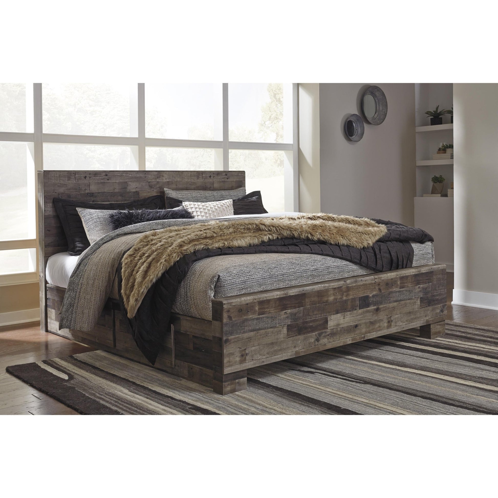 Signature Design by Ashley Derekson B200B44 King Panel Bed with 2 Side Storage - American Furniture of Slidell