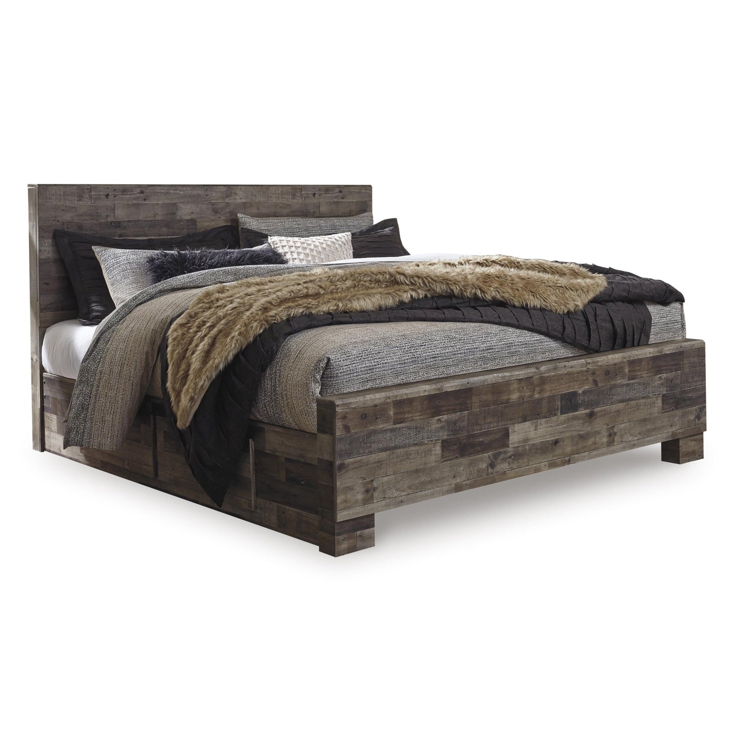 Signature Design by Ashley Derekson B200B44 King Panel Bed with 2 Side Storage - American Furniture of Slidell