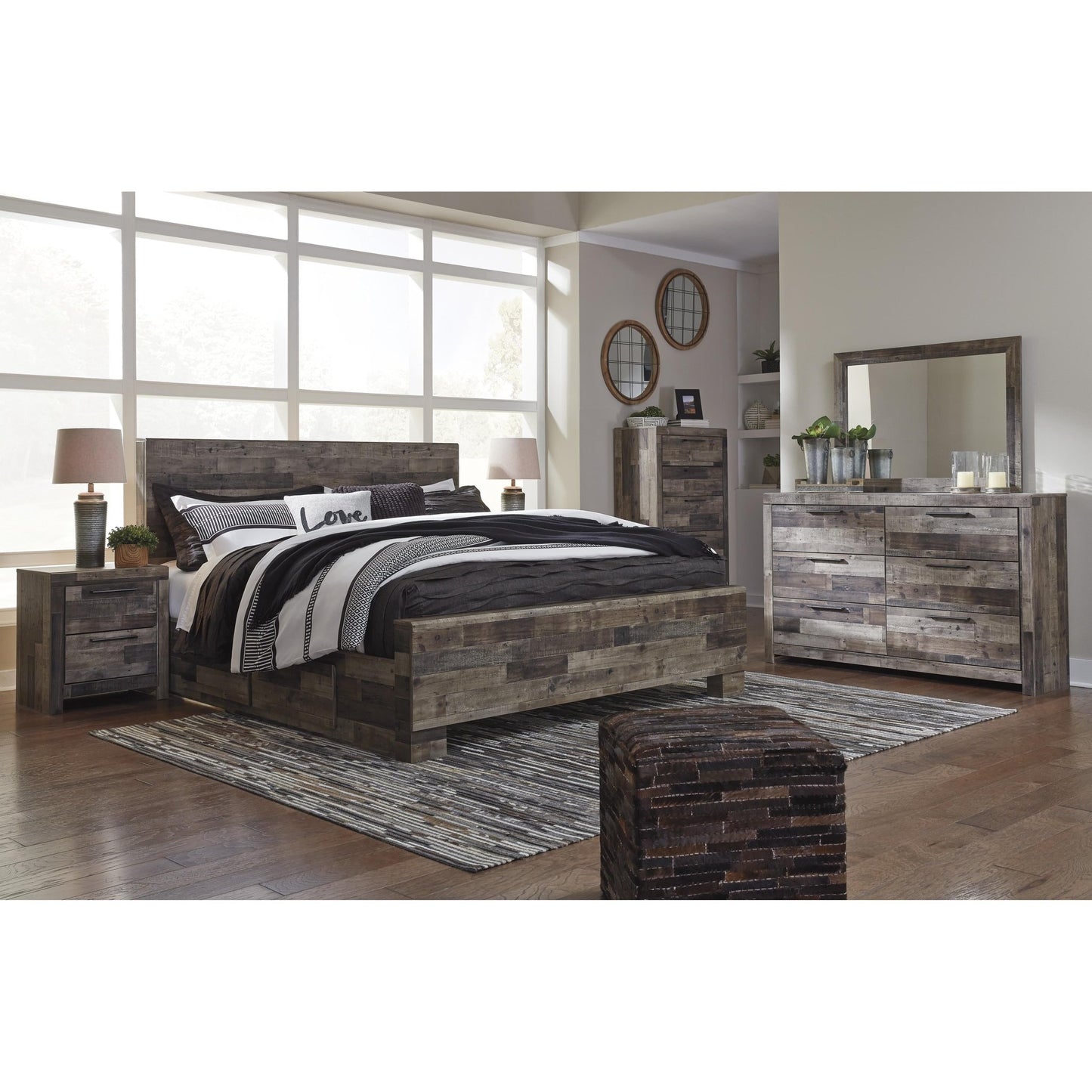 Signature Design by Ashley Derekson B200B44 King Panel Bed with 2 Side Storage - American Furniture of Slidell