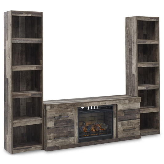 Signature Design by Ashley Derekson EW0200W10 3 pc Entertainment Center with Electric Fireplace - American Furniture of Slidell