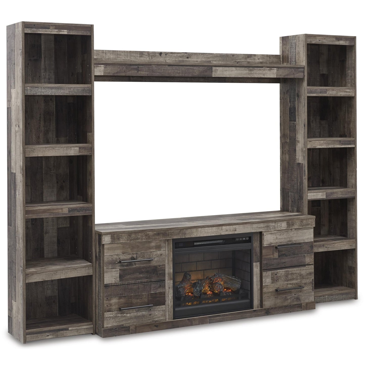 Signature Design by Ashley Derekson EW0200W8 4 pc Entertainment Center with Electric Fireplace - American Furniture of Slidell