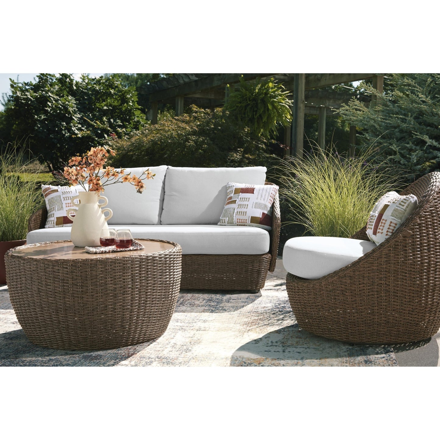 Signature Design by Ashley Double Point PCP503 - 070 Love/Swivel Chairs Set - American Furniture of Slidell
