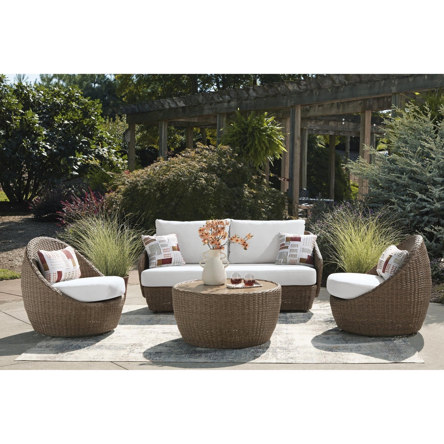 Signature Design by Ashley Double Point PCP503 - 070 Love/Swivel Chairs Set - American Furniture of Slidell