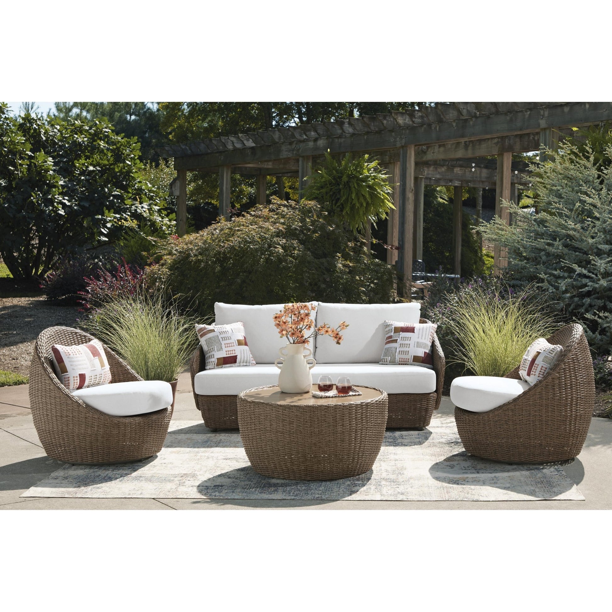 Signature Design by Ashley Double Point PCP503 - 070 Love/Swivel Chairs Set - American Furniture of Slidell