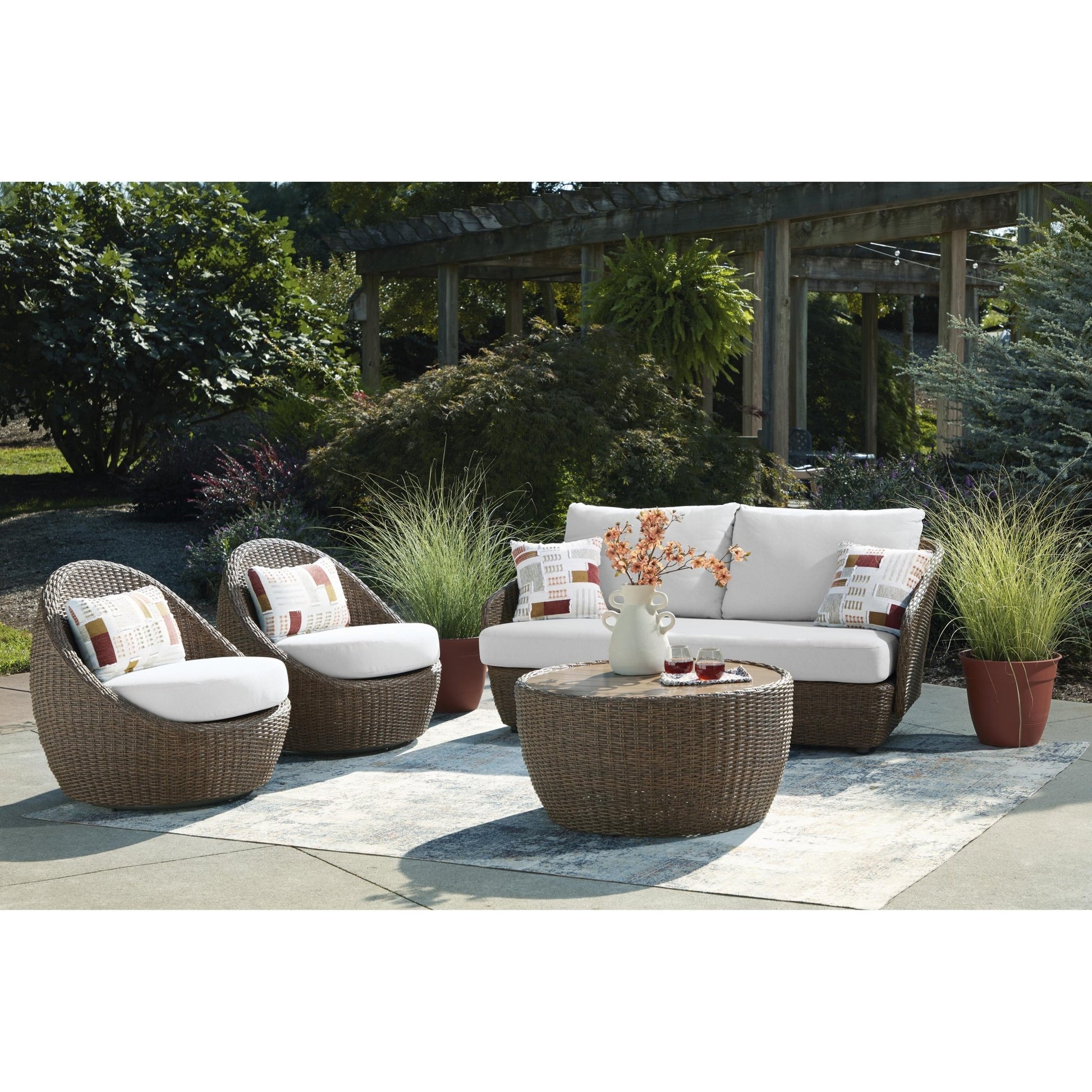 Signature Design by Ashley Double Point PCP503 - 070 Love/Swivel Chairs Set - American Furniture of Slidell