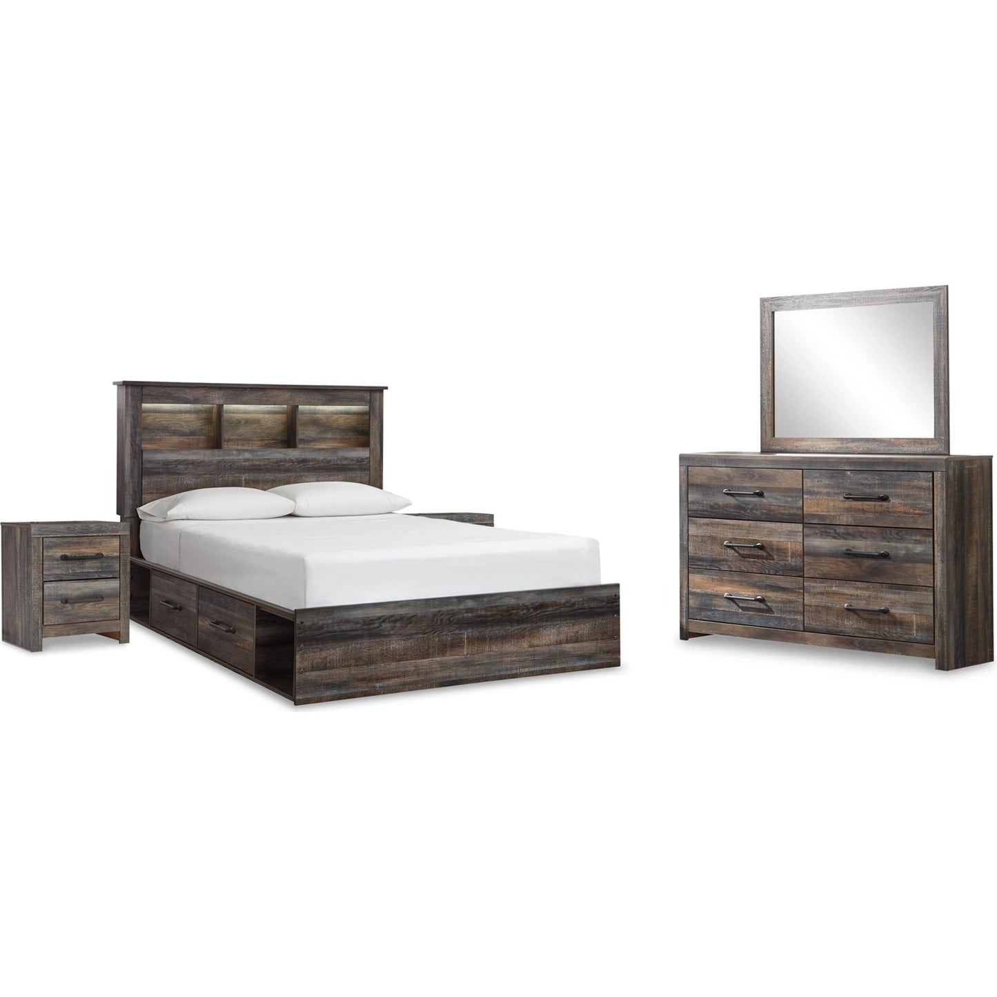 Signature Design by Ashley Drystan B211B19 7 pc Queen Bookcase Bedroom Set - American Furniture of Slidell