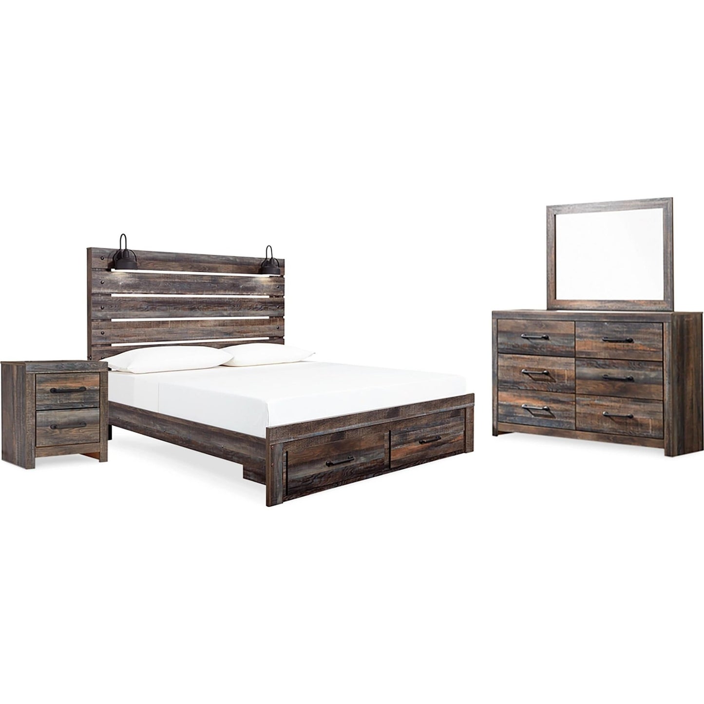 Signature Design by Ashley Drystan B211B67 6 pc King Panel Bedroom Set - American Furniture of Slidell