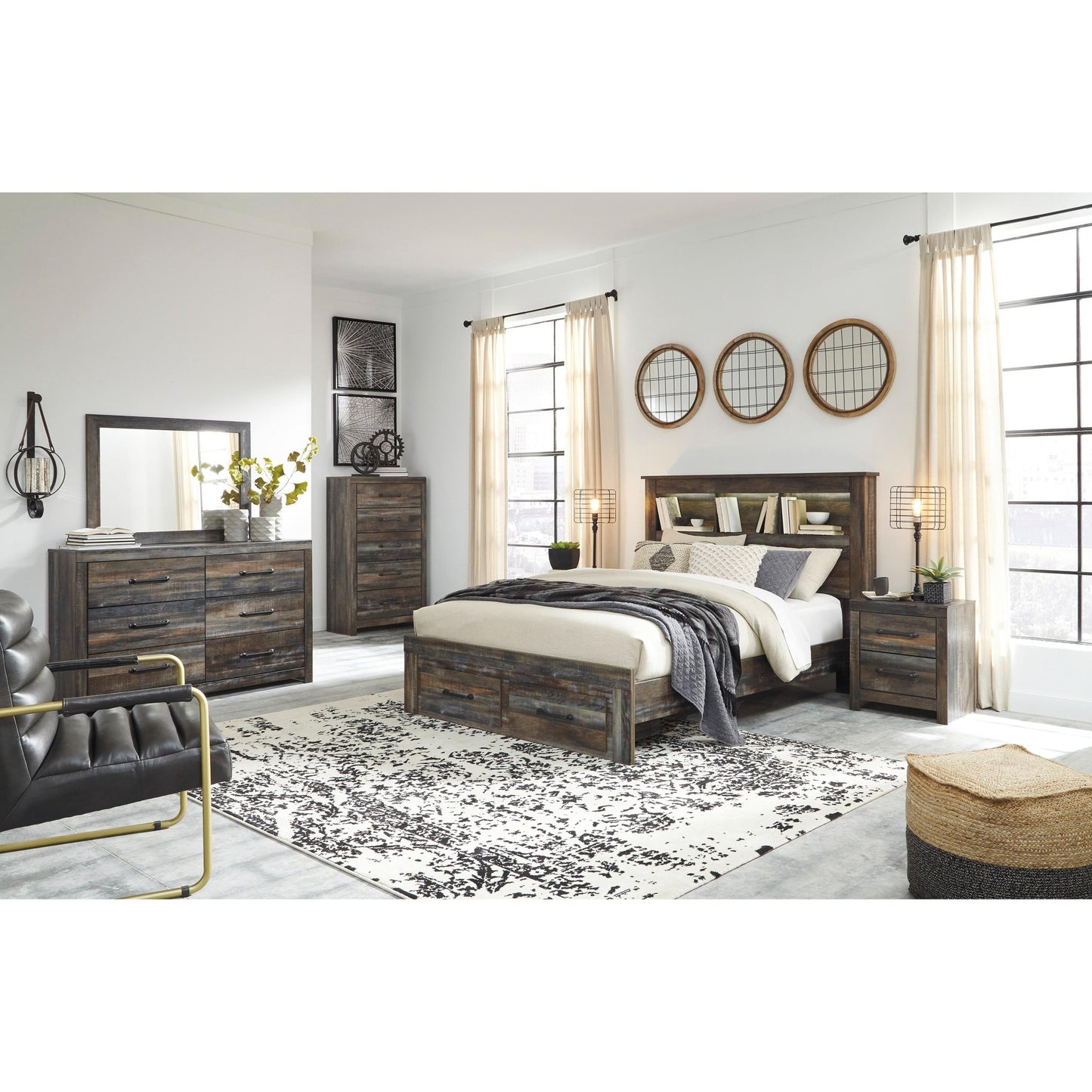 Signature Design by Ashley Drystan B211B79 8 pc Queen Bookcase Bedroom Set - American Furniture of Slidell