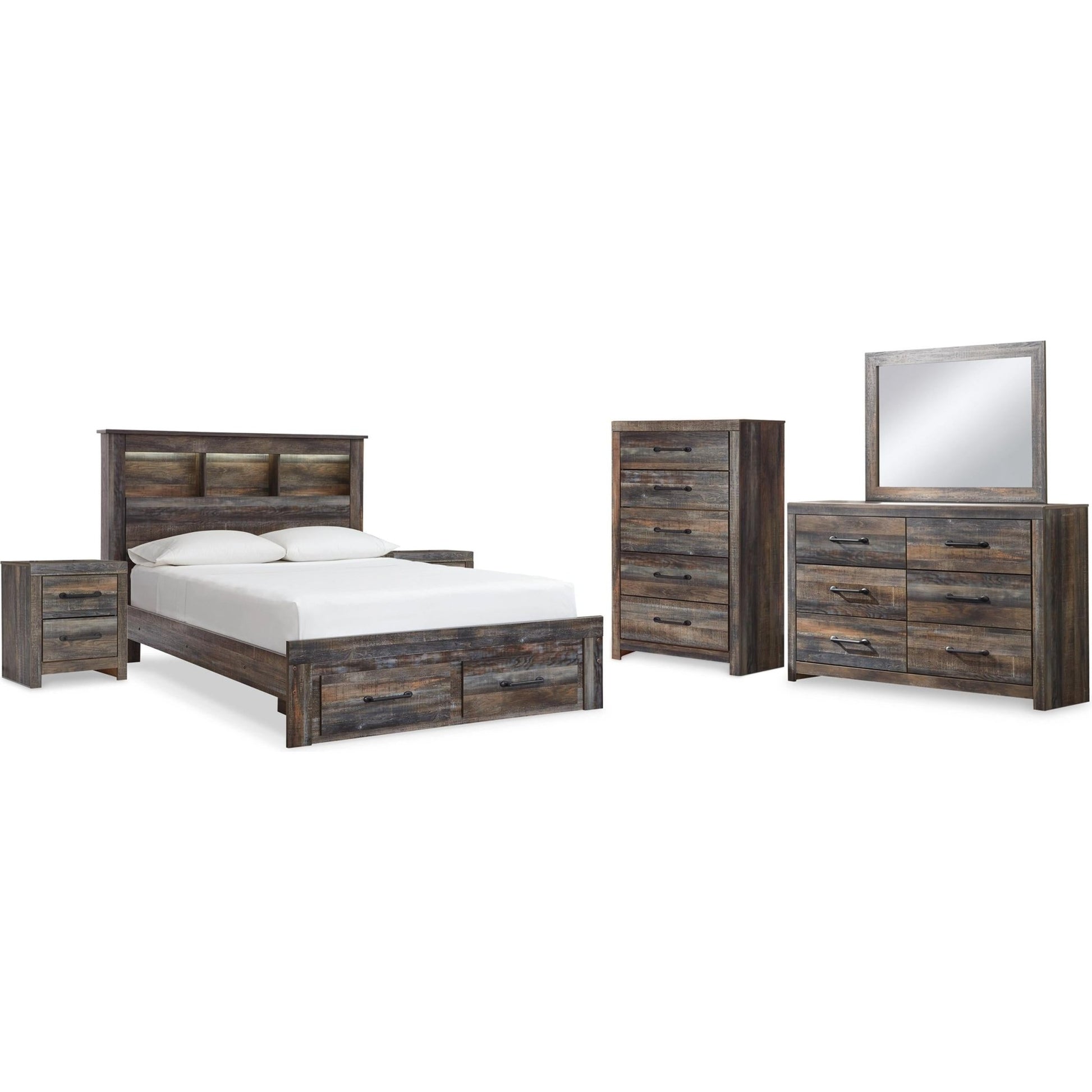 Signature Design by Ashley Drystan B211B79 8 pc Queen Bookcase Bedroom Set - American Furniture of Slidell