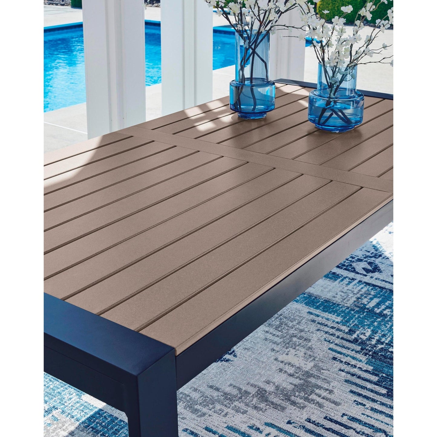 Signature Design by Ashley East Beach PCP587 - 625 Rectangular Dining Table with Umbrella Option - American Furniture of Slidell