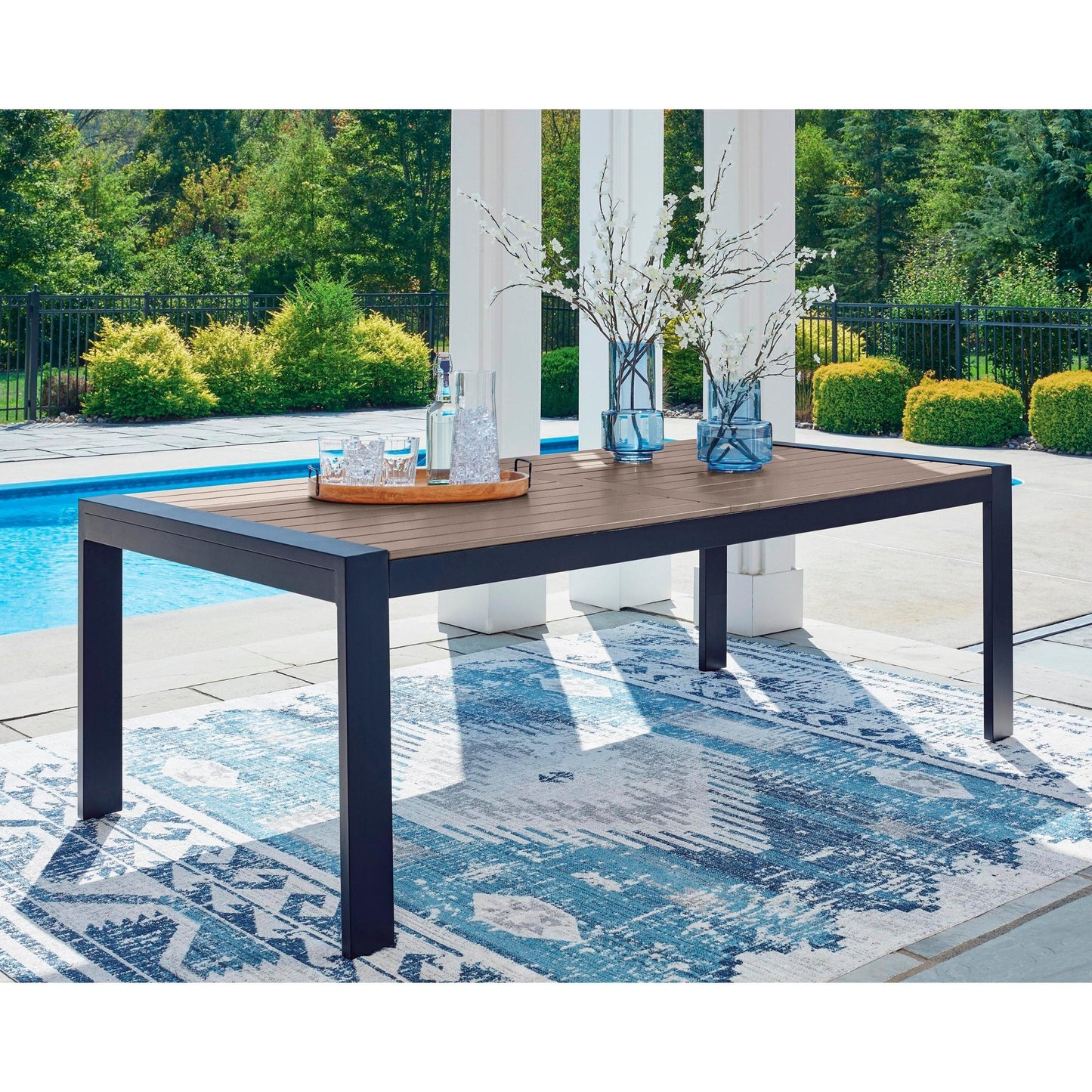 Signature Design by Ashley East Beach PCP587 - 625 Rectangular Dining Table with Umbrella Option - American Furniture of Slidell