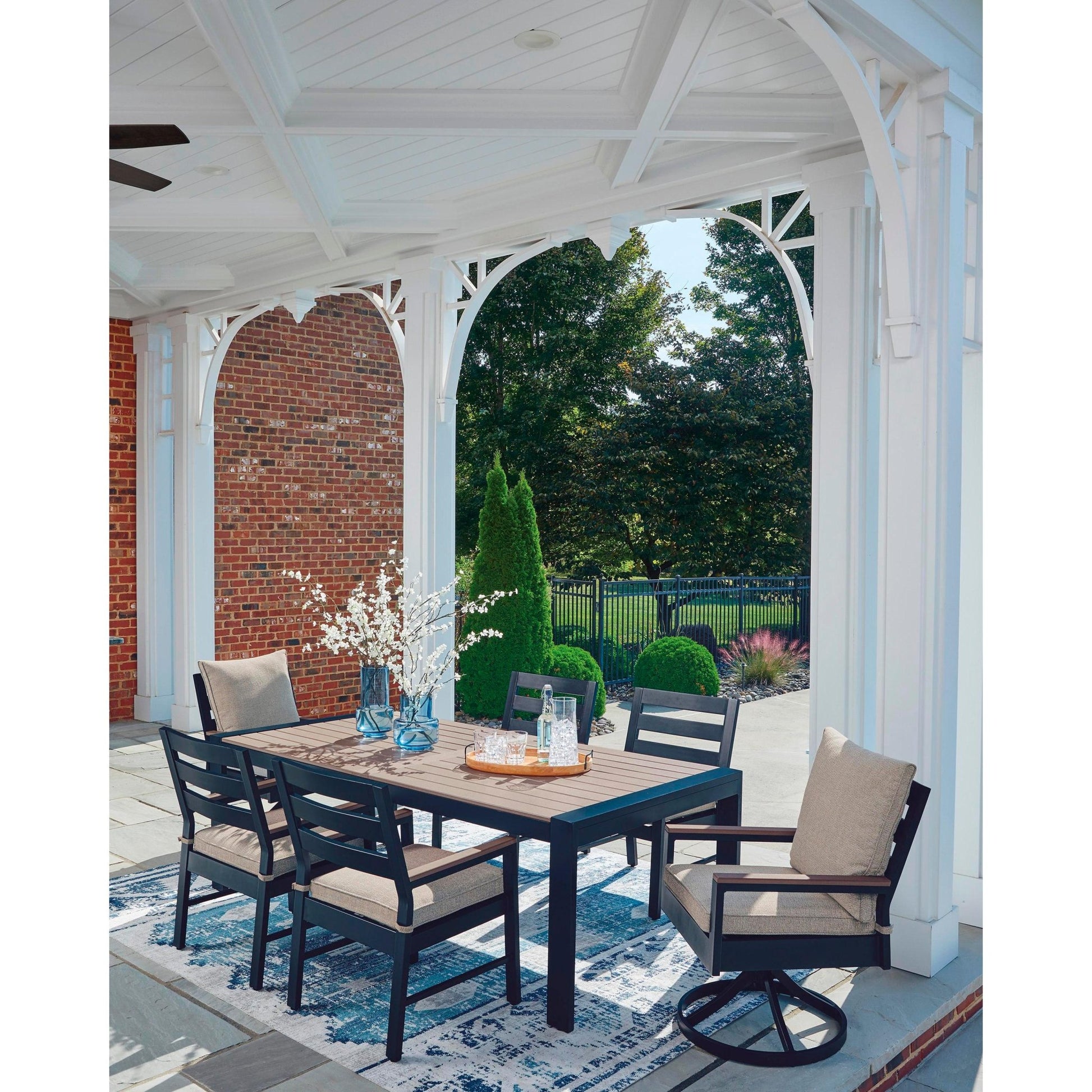Signature Design by Ashley East Beach PCP587 - 625 Rectangular Dining Table with Umbrella Option - American Furniture of Slidell