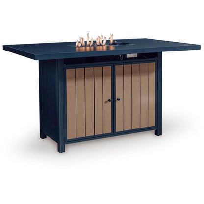 Signature Design by Ashley East Beach PCP587 - 665 Rectangular Bar Table with Fire Pit - American Furniture of Slidell