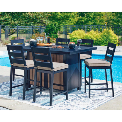 Signature Design by Ashley East Beach PCP587 - 665 Rectangular Bar Table with Fire Pit - American Furniture of Slidell