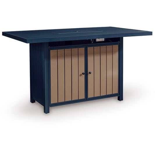 Signature Design by Ashley East Beach PCP587 - 665 Rectangular Bar Table with Fire Pit - American Furniture of Slidell