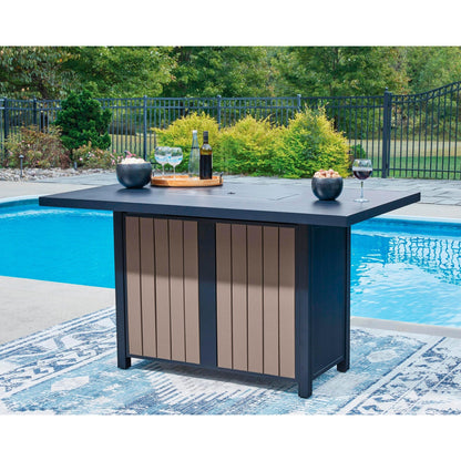 Signature Design by Ashley East Beach PCP587 - 665 Rectangular Bar Table with Fire Pit - American Furniture of Slidell