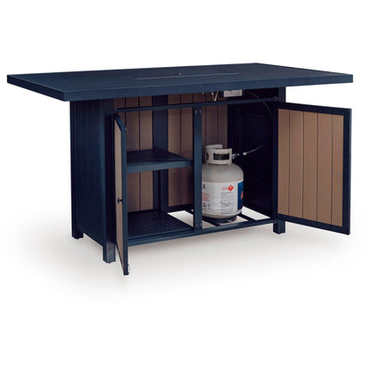 Signature Design by Ashley East Beach PCP587 - 665 Rectangular Bar Table with Fire Pit - American Furniture of Slidell