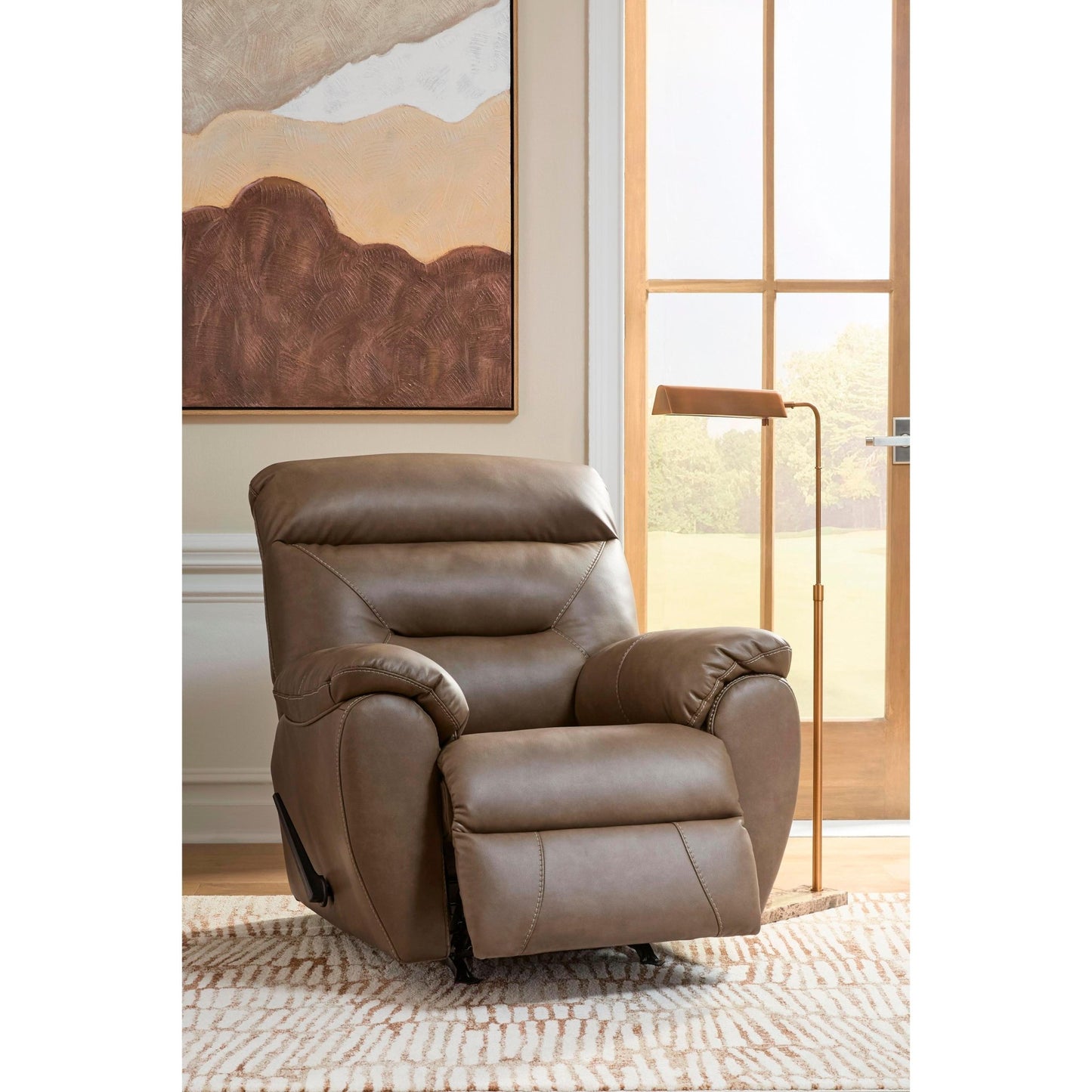 Signature Design by Ashley Elksworth Rocker Leather Look Recliner PC8400225 - American Furniture of Slidell