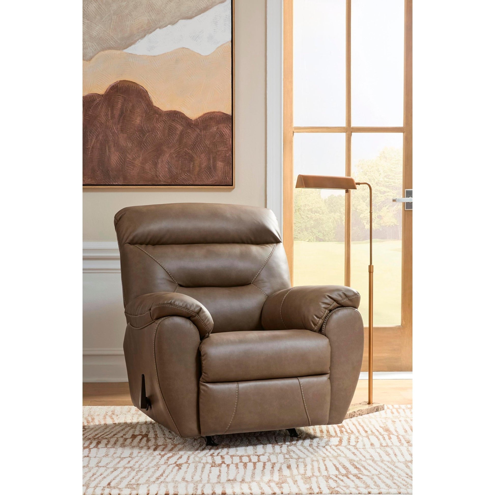 Signature Design by Ashley Elksworth Rocker Leather Look Recliner PC8400225 - American Furniture of Slidell