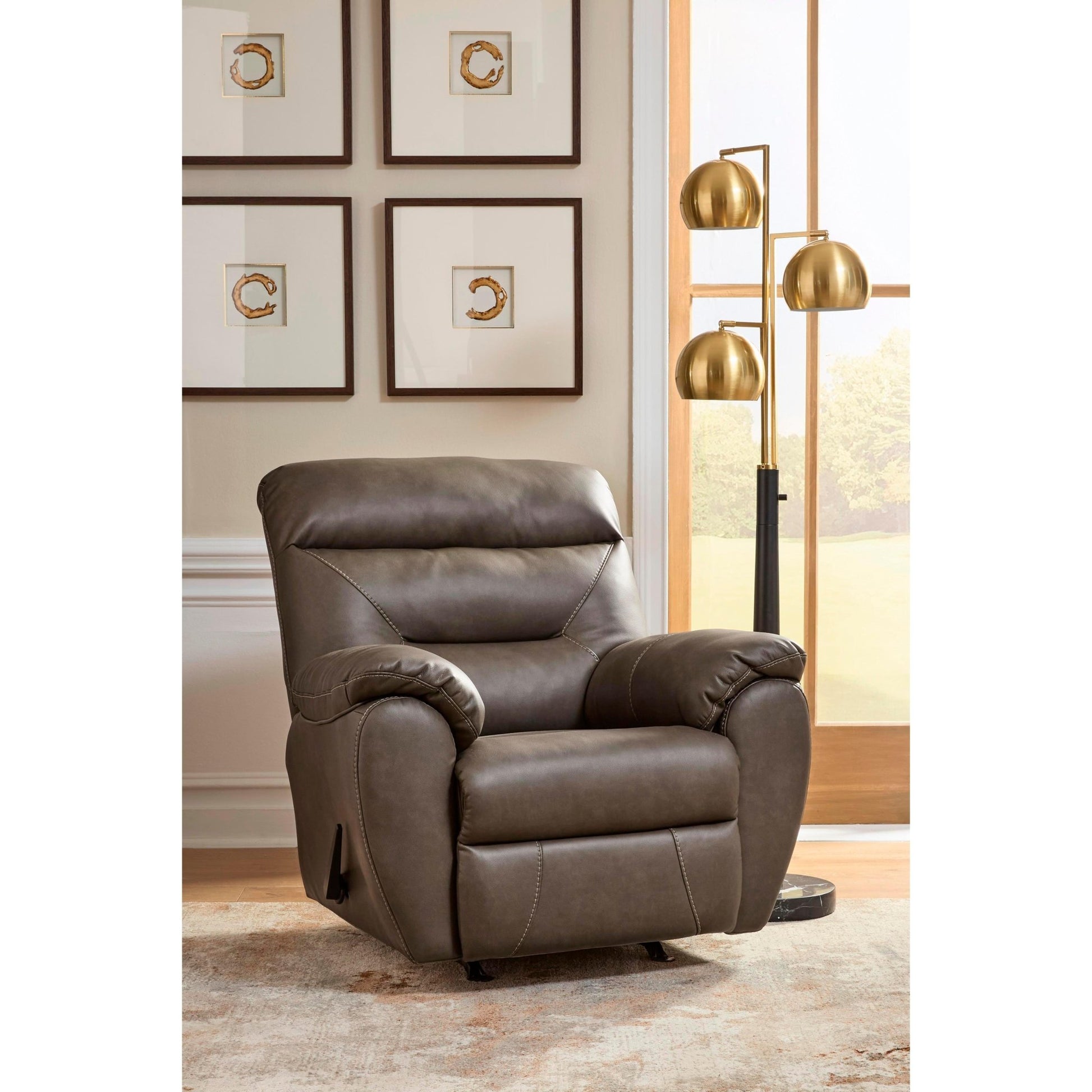 Signature Design by Ashley Elksworth Rocker Leather Look Recliner PC8400325 - American Furniture of Slidell