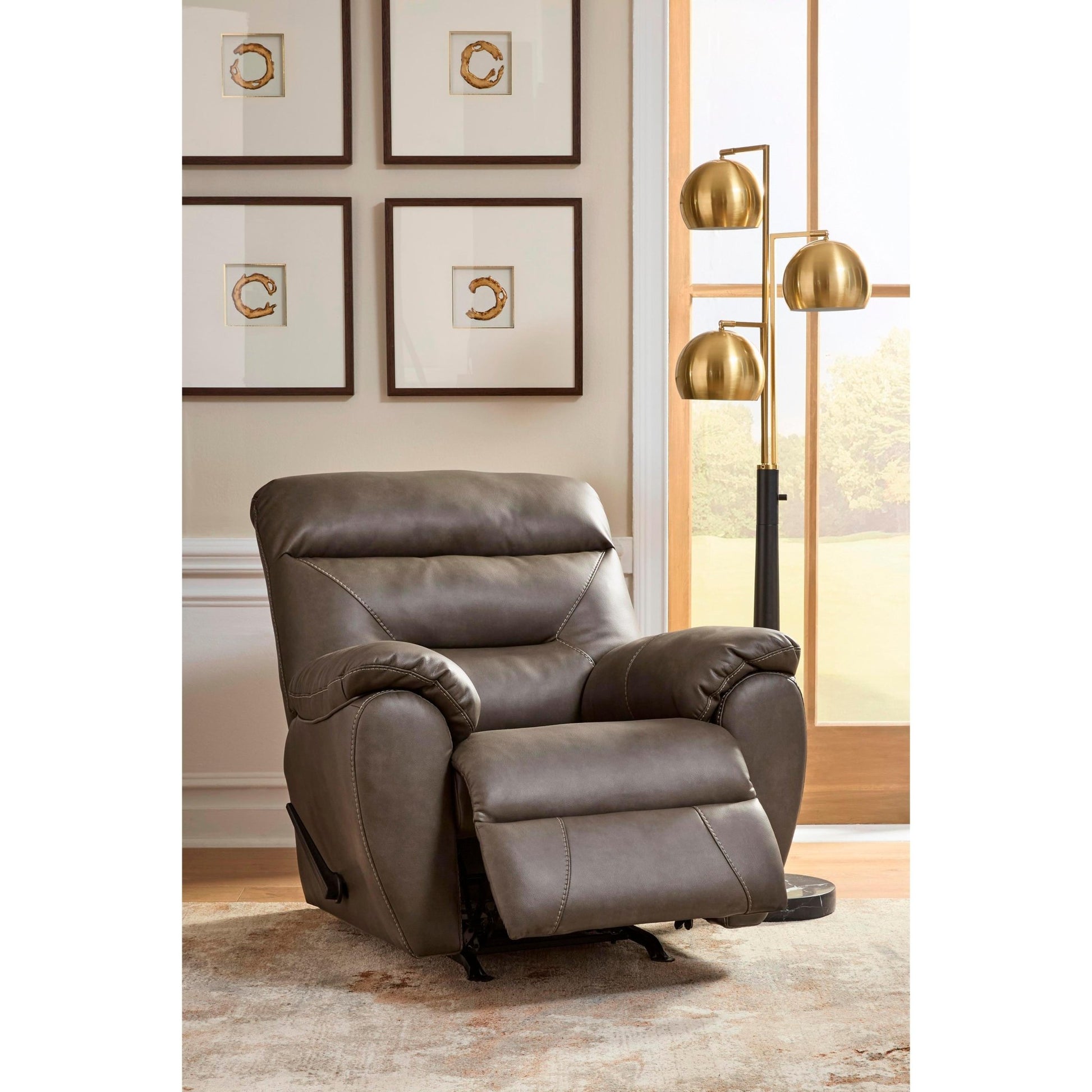 Signature Design by Ashley Elksworth Rocker Leather Look Recliner PC8400325 - American Furniture of Slidell