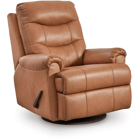 Signature Design by Ashley Flynwood Swivel Glider Leather Match Recliner PCU1340161 - American Furniture of Slidell