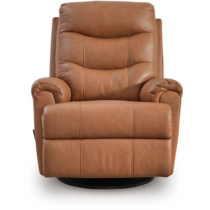Signature Design by Ashley Flynwood Swivel Glider Leather Match Recliner PCU1340161 - American Furniture of Slidell