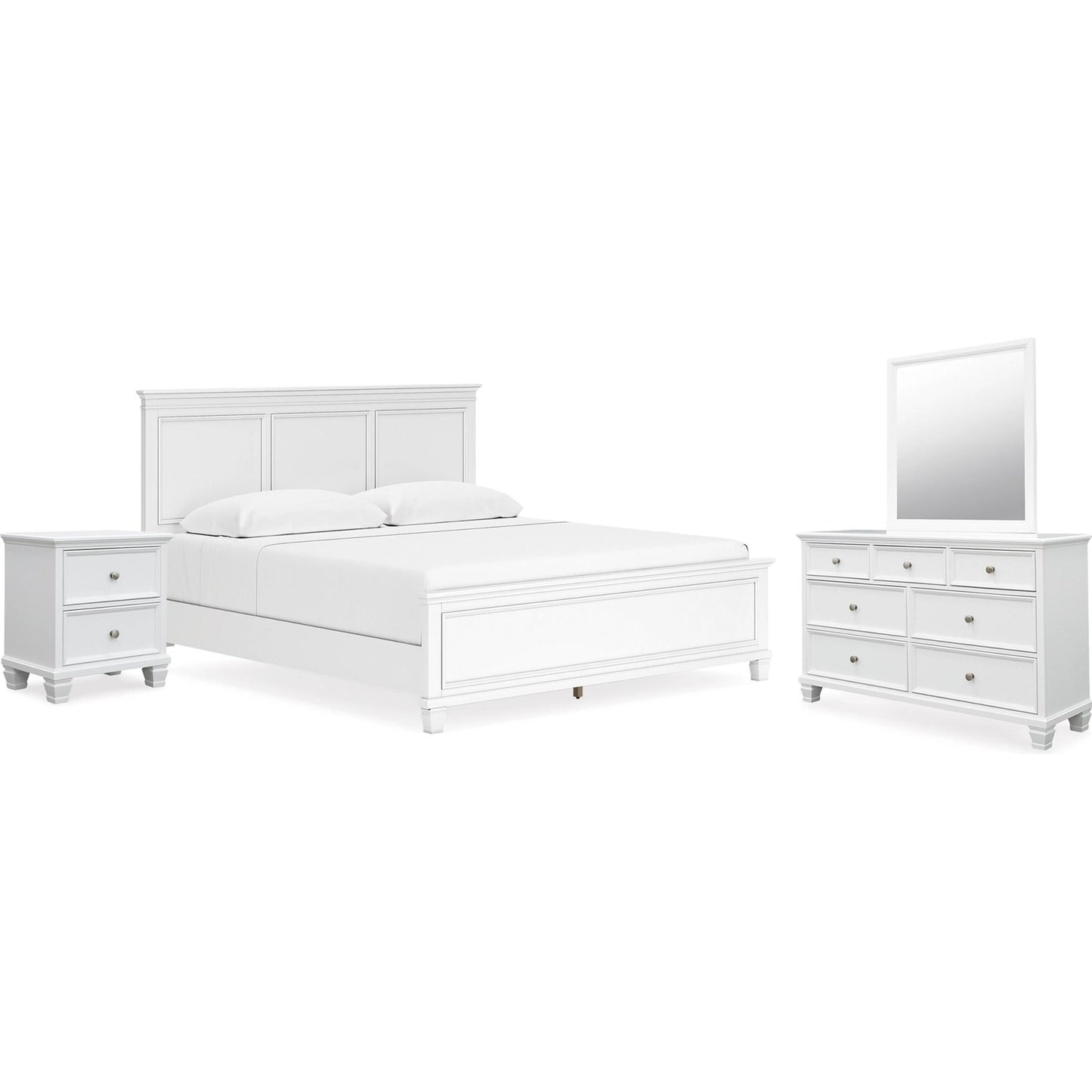 Signature Design by Ashley Fortman B680B17 6 pc King Panel Bedroom Set - American Furniture of Slidell