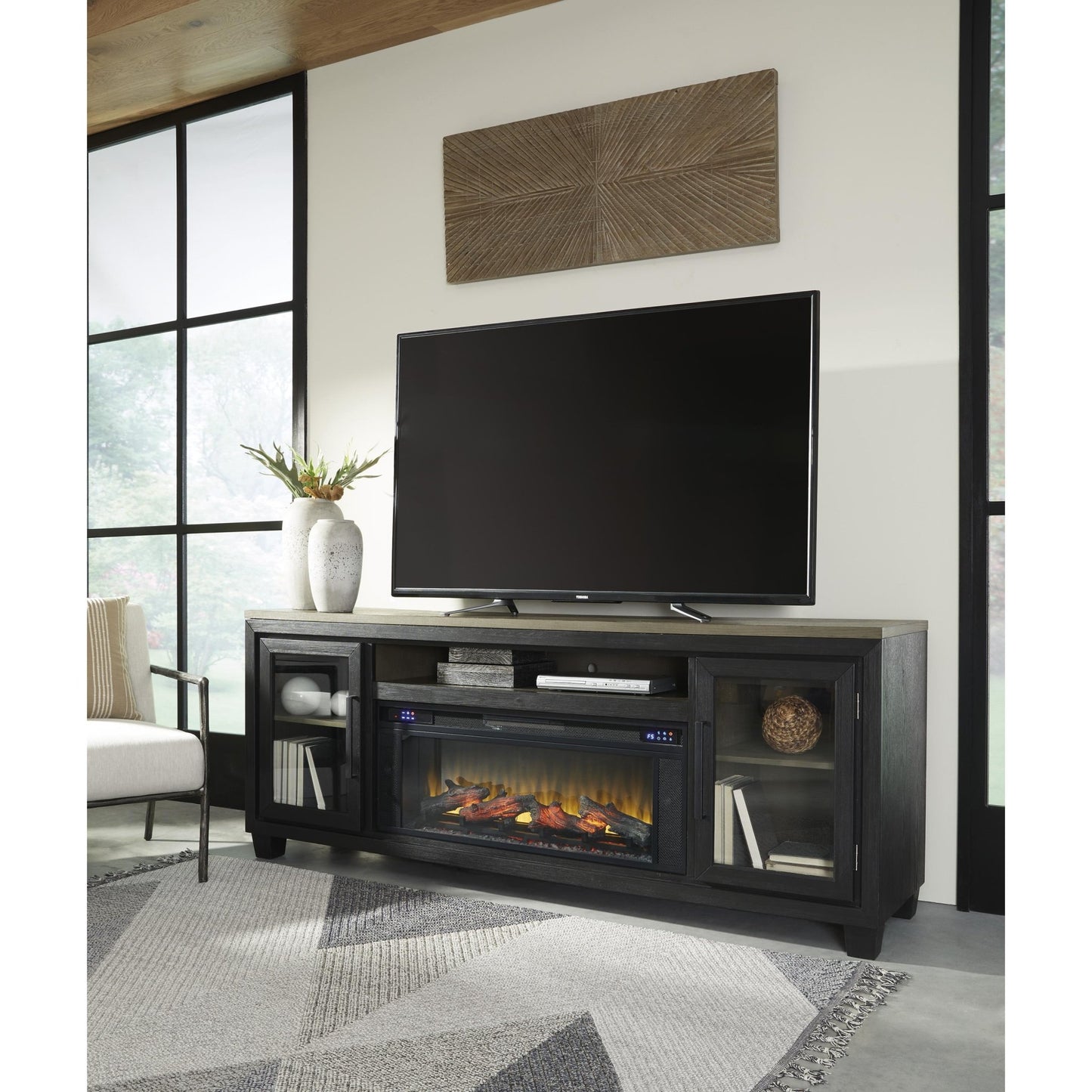 Signature Design by Ashley Foyland W989W1 83" TV Stand with Electric Fireplace - American Furniture of Slidell