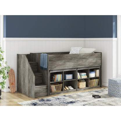 Signature Design by Ashley Frandern B4480B25 Twin Loft Bed with Bookcase Storage - American Furniture of Slidell