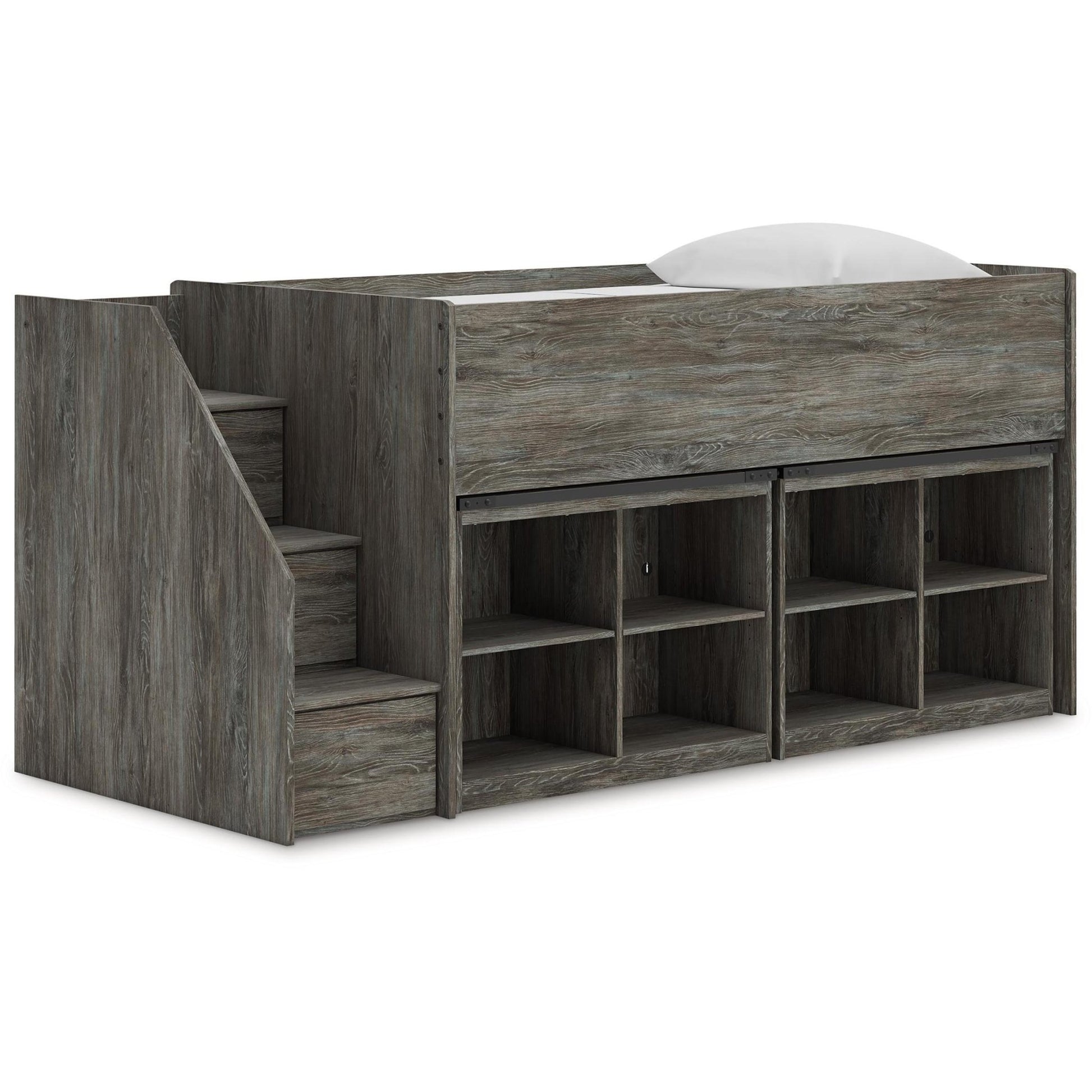 Signature Design by Ashley Frandern B4480B25 Twin Loft Bed with Bookcase Storage - American Furniture of Slidell