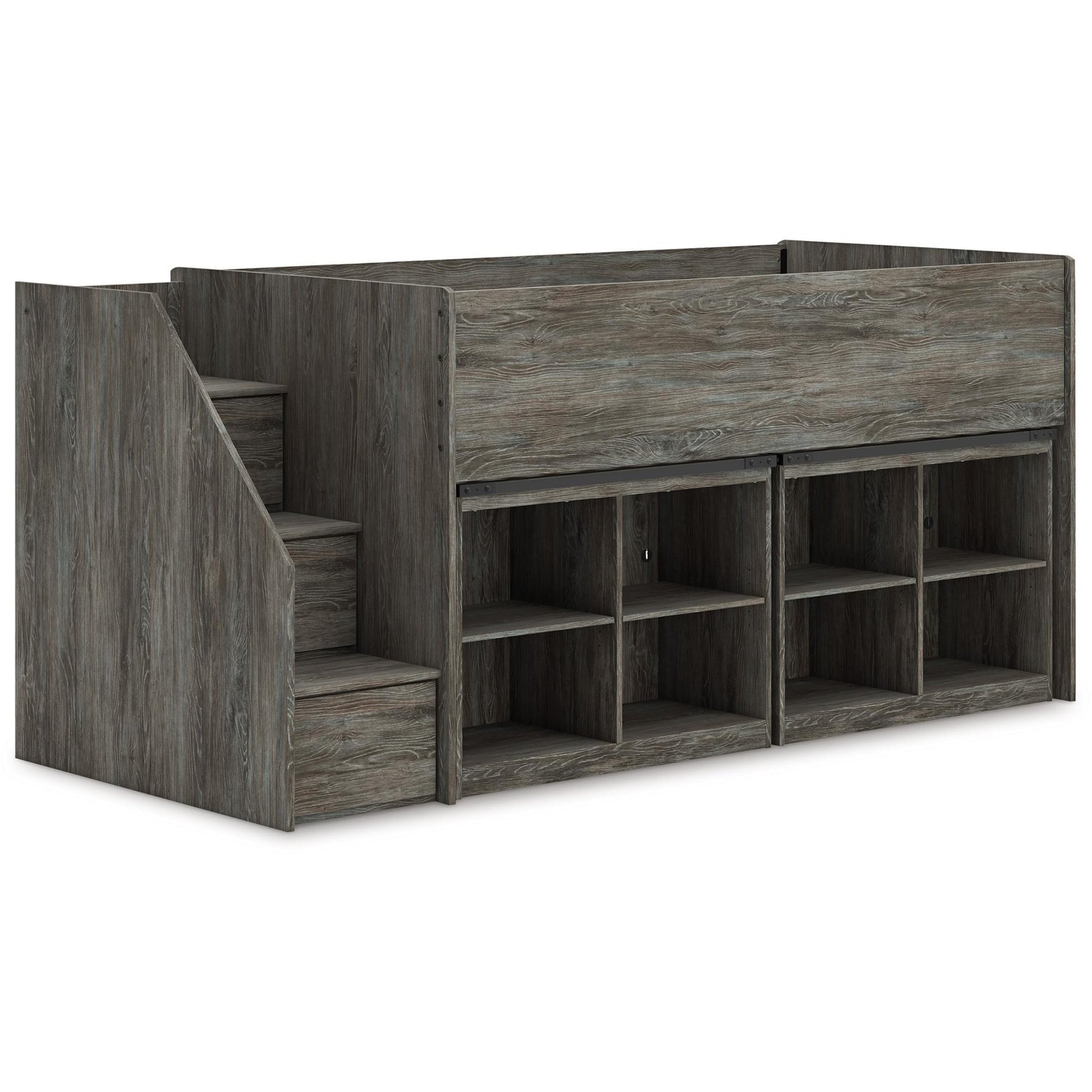 Signature Design by Ashley Frandern B4480B25 Twin Loft Bed with Bookcase Storage - American Furniture of Slidell