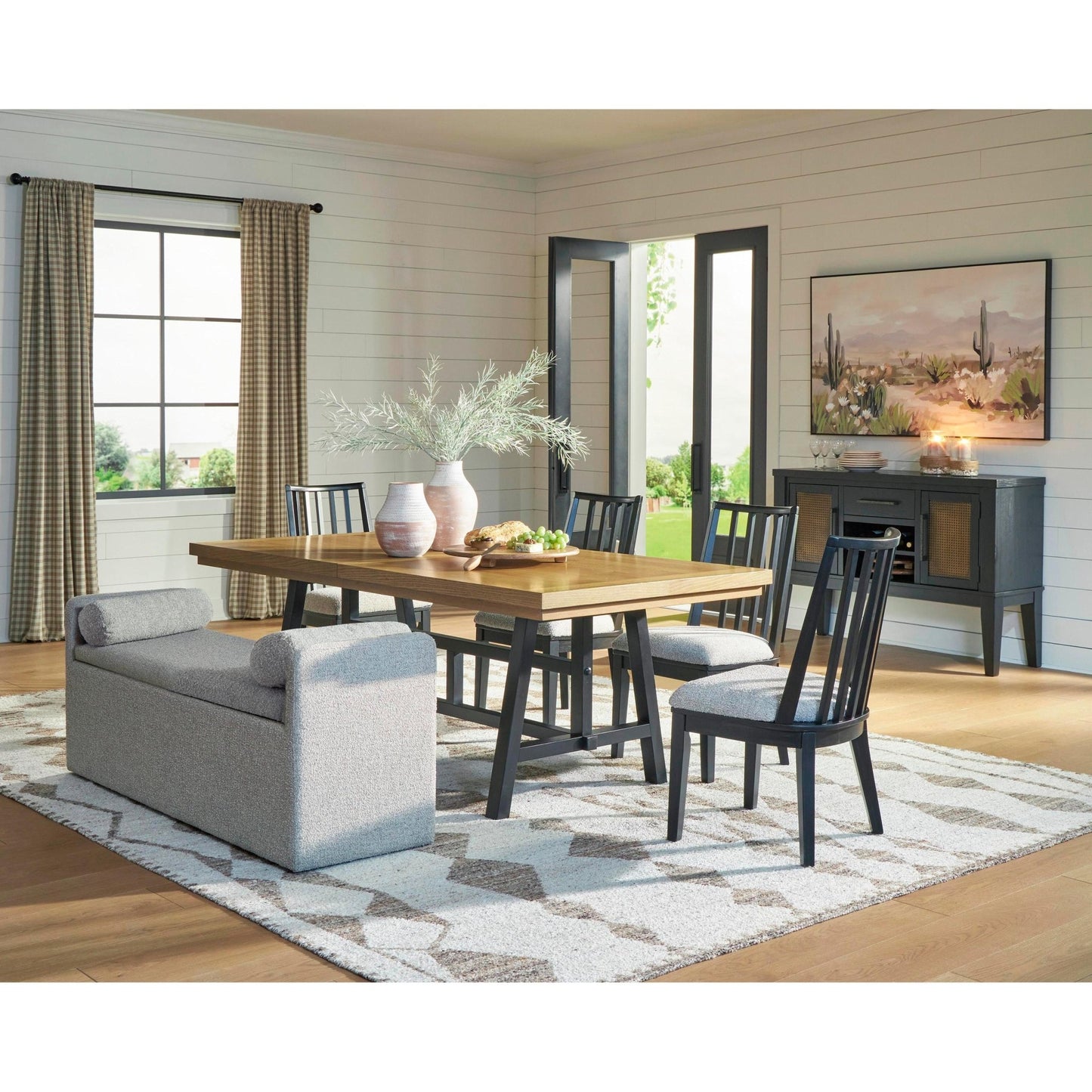 Signature Design by Ashley Galliden D841 - 00 Large Upholstered Dining Room Bench - American Furniture of Slidell