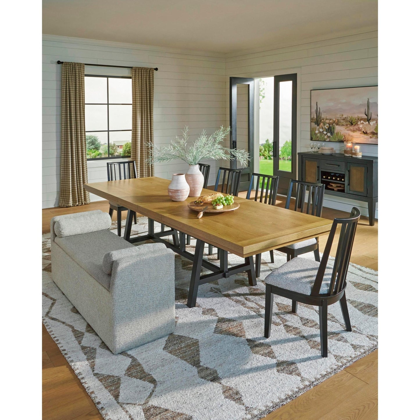 Signature Design by Ashley Galliden D841 - 00 Large Upholstered Dining Room Bench - American Furniture of Slidell