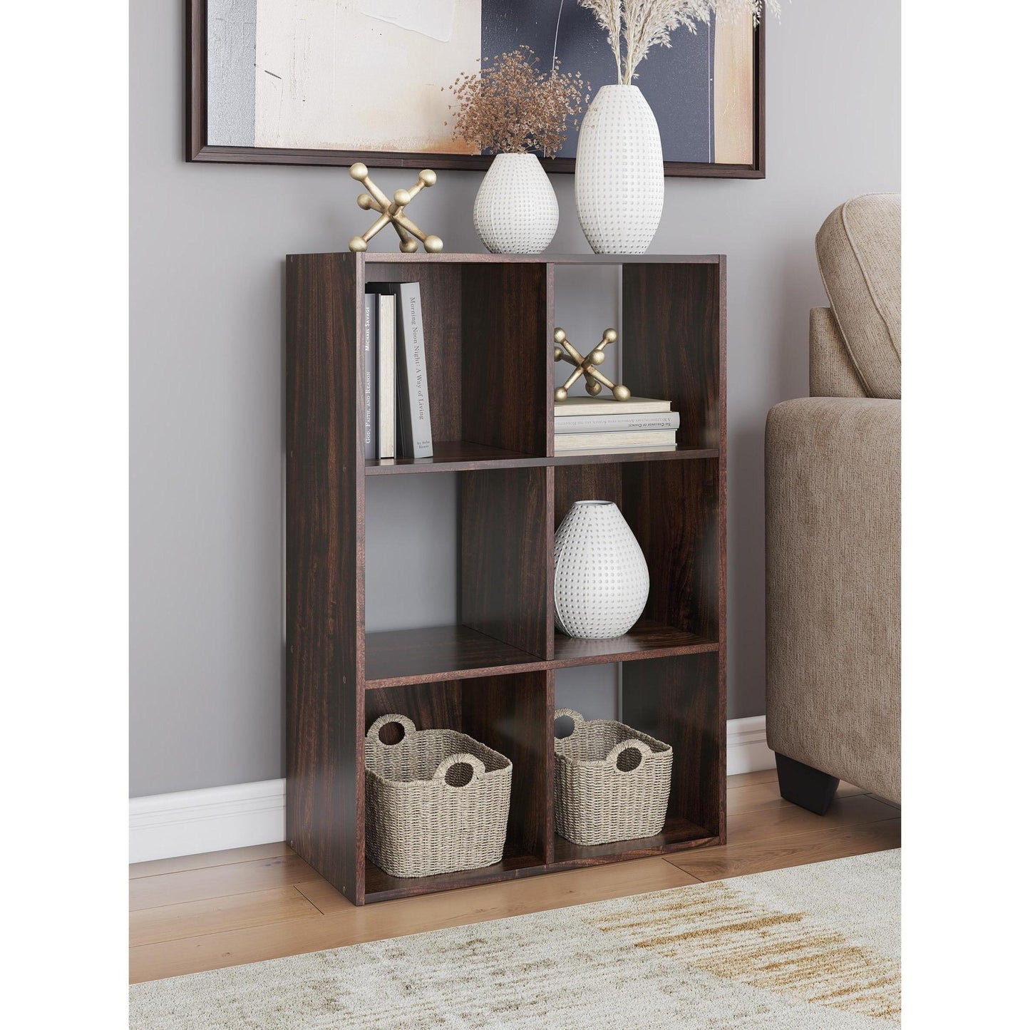 Signature Design by Ashley Glosmount EA1055 - 3X2 Six Cube Organizer - American Furniture of Slidell