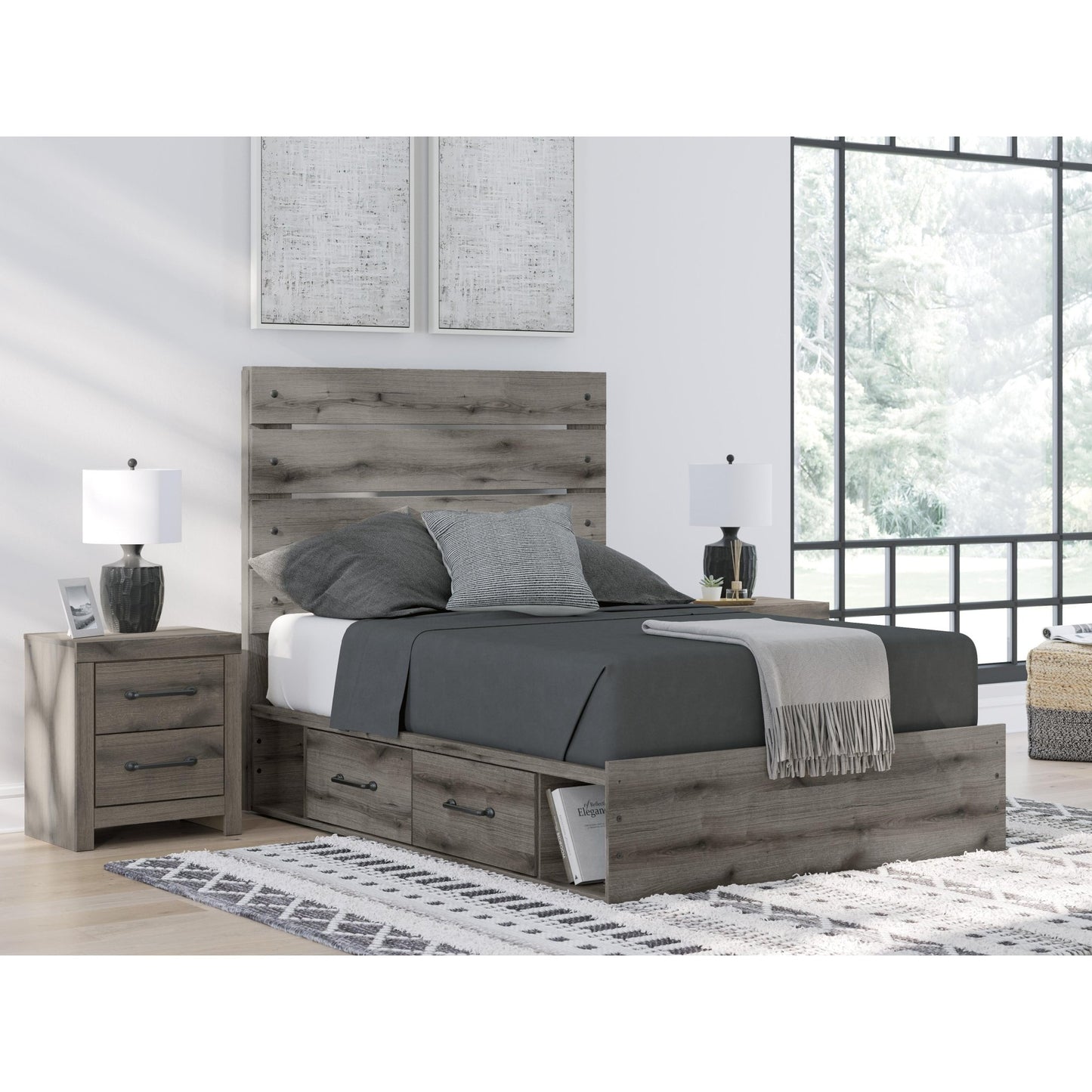 Signature Design by Ashley Graystorm PCB2405B17 Full Panel Bed with Storage - American Furniture of Slidell