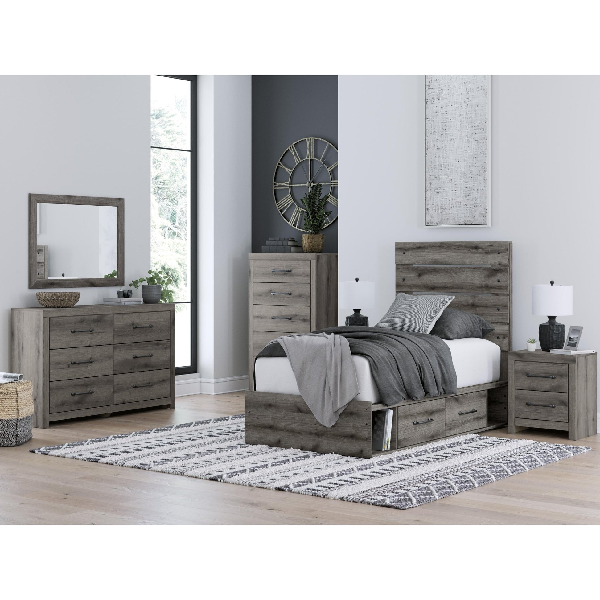 Signature Design by Ashley Graystorm PCB2405B18 Twin Panel Storage Bed - American Furniture of Slidell
