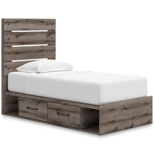 Signature Design by Ashley Graystorm PCB2405B19 Twin Panel Bed with Storage - American Furniture of Slidell