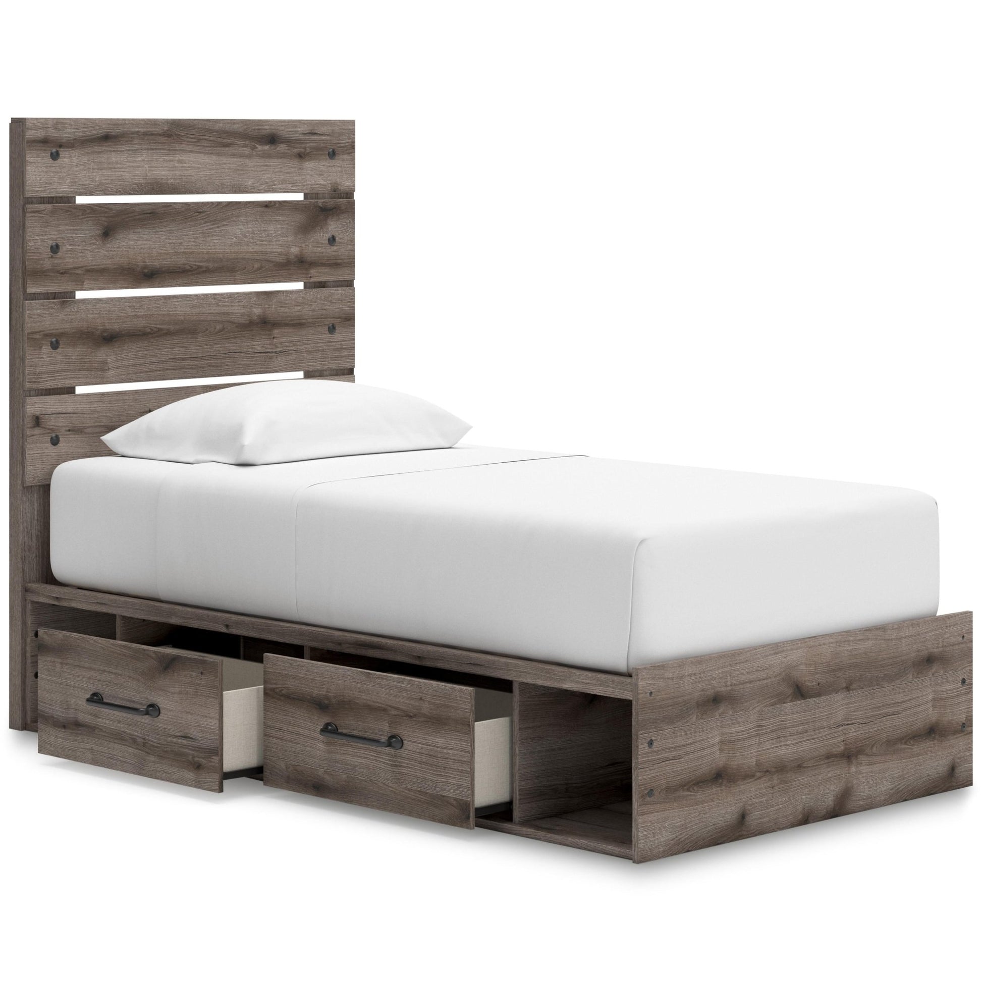 Signature Design by Ashley Graystorm PCB2405B19 Twin Panel Bed with Storage - American Furniture of Slidell
