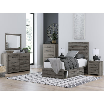 Signature Design by Ashley Graystorm PCB2405B19 Twin Panel Bed with Storage - American Furniture of Slidell