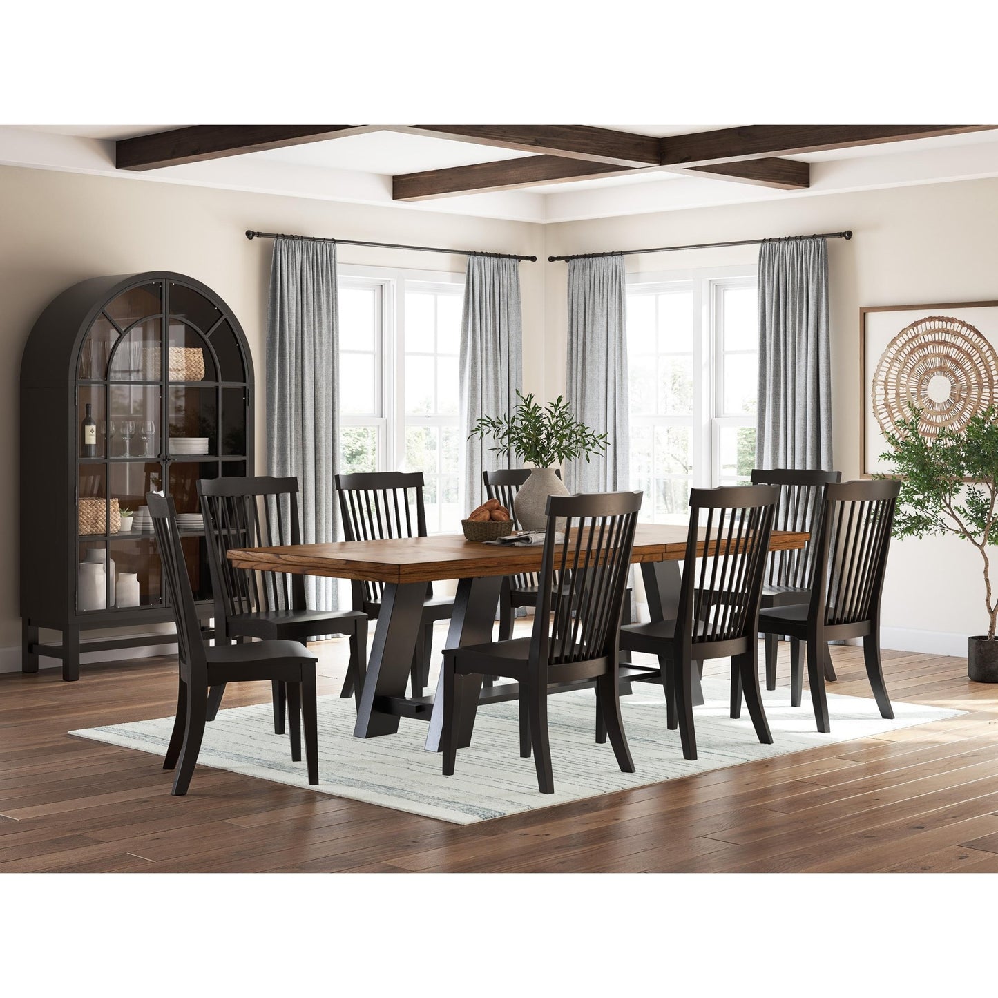 Signature Design by Ashley Greddinton Dining Table with Trestle Base PCD824 - 55B/PCD824 - 55T - American Furniture of Slidell