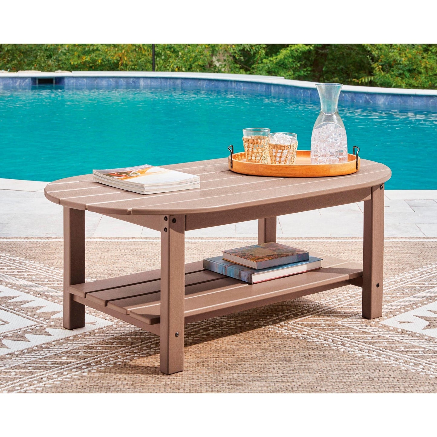 Signature Design by Ashley Grover Beach PCP422 - 700 Oval Cocktail Table - American Furniture of Slidell