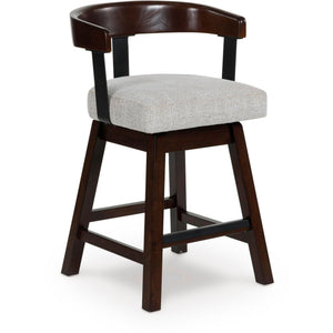 Signature Design by Ashley Haddigan D596 - 224 Upholstered Swivel Barstool - American Furniture of Slidell
